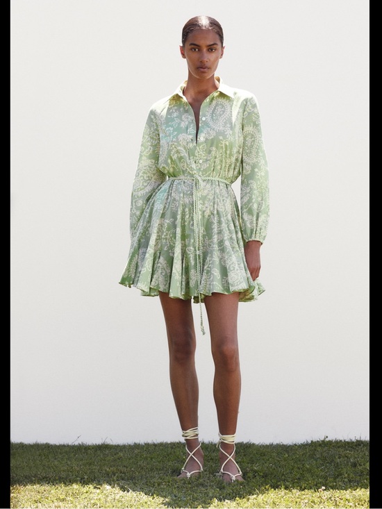 Zara Dresses & Skirts - Zara Green Printed Long Sleeve Dress